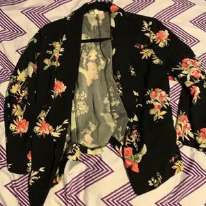 Maurices black with floral blazer - large